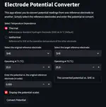 Reference electrode converter webapp